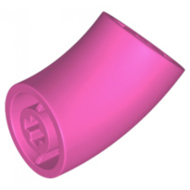 dark pink brick round 2 x 2 d 45 degrees elbow 25.5mm standing height