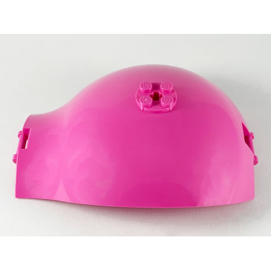 dark pink panel 10 x 4 x 13 curved tapered with bar handle at each end 4 studs on side
