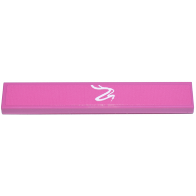 dark pink tile 1 x 6 with white curved lines pattern sticker - set 77241