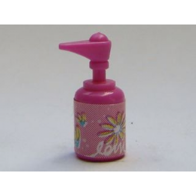 dark pink scala accessories bottle pump with shampoo pattern sticker - set 3142