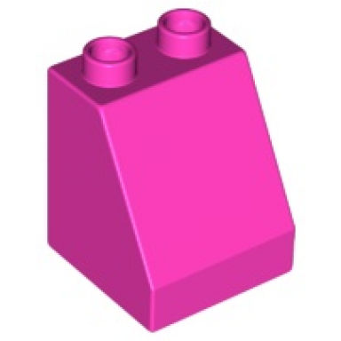 dark pink duplo brick 2 x 2 x 2 slope 54