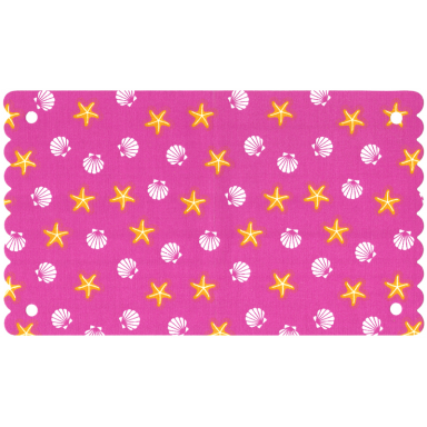 dark pink belville tent cloth with starfish sea stars and seashells pattern