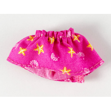 dark pink belville clothes skirt short with starfish sea stars and seashells pattern