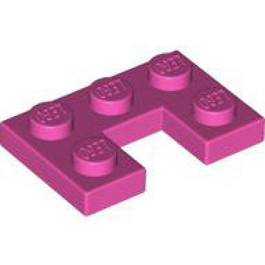 dark pink plate modified 2 x 3 with 1 x 1 cutout