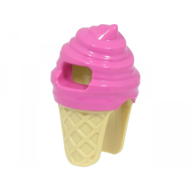 minifigure headgear head cover costume ice cream with molded tan cone pattern