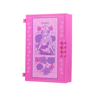dark pink container book cover half 16 x 12 x 2 2 3 with lock compartment storybook adventures with isabela and flowers bright pink panel pattern