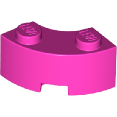 dark pink brick round corner 2 x 2 macaroni with stud notch and reinforced underside