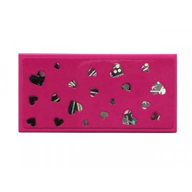 dark pink tile 2 x 4 with hearts on dark pink background pattern sticker - set 41375