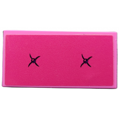 dark pink tile 2 x 4 with cushion with dark purple buttons on magenta background pattern sticker - set 41679