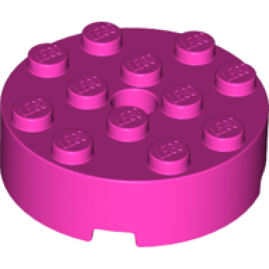 dark pink brick round 4 x 4 with hole