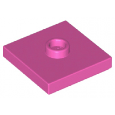 dark pink plate modified 2 x 2 with groove and 1 stud in center jumper