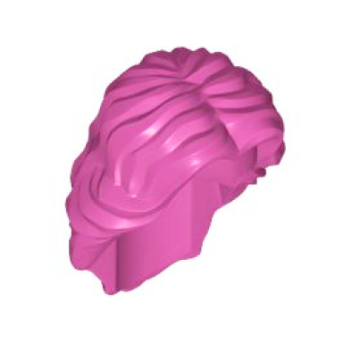 dark pink minifigure hair female mid-length wavy with center part