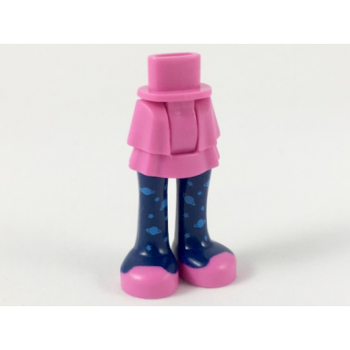 dark pink mini doll hips and skirt layered dark blue leggings with dark azure planets dark pink shoes pattern - thick hinge