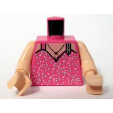 dark pink torso speed racer spaghetti strap top with silver flecks and necklace pattern light nougat arms light nougat hands