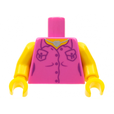 dark pink torso female shirt heart necklace pattern yellow arms yellow hands