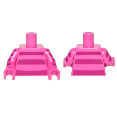 dark pink torso horizontal magenta stripes on front and back pattern dark pink arms with 4 magenta stripes pattern dark pink hands