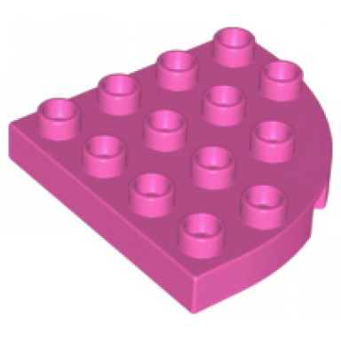 dark pink duplo plate round corner 4 x 4