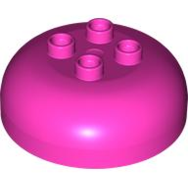 dark pink duplo brick round 4 x 4 dome top with 2 x 2 studs
