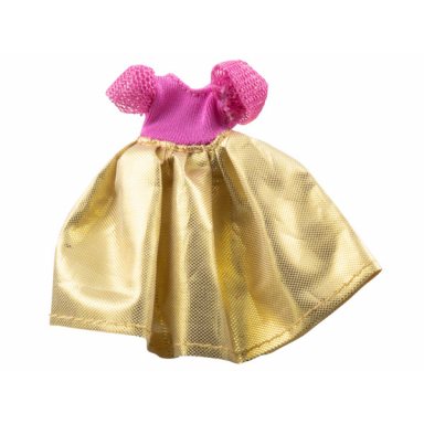 dark pink belville clothes dress child long short net sleeves gold skirt