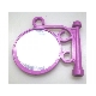 dark pink road sign round on pole with ornate top attachment with mirror pattern sticker - sets 5805 5837 5862