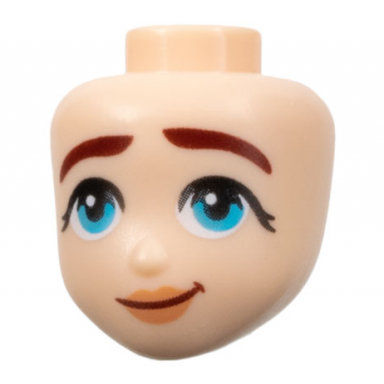 mini doll head friends with thick dark red eyebrows medium azure eyes nougat lips and smirk pattern
