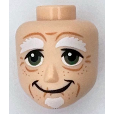light nougat mini doll head friends male large with white bushy eyebrows and soul patch green eyes nougat freckles and wrinkles large smile pattern
