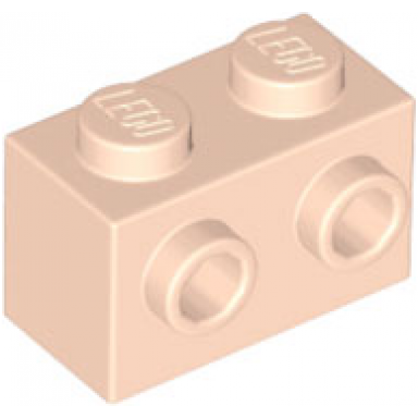 light nougat brick modified 1 x 2 with studs on 1 side