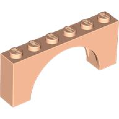 light nougat arch 1 x 6 x 2 - medium thick top without reinforced underside