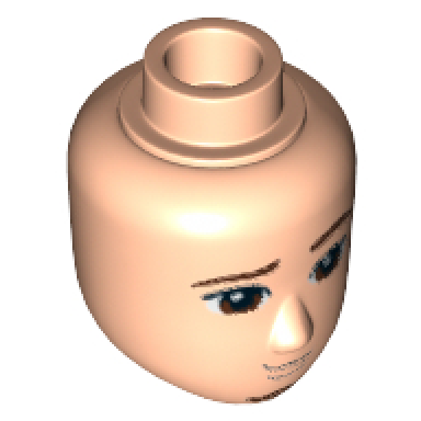 light nougat mini doll head friends male large with dark brown eyes eyebrows and goatee pattern