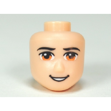 light nougat mini doll head friends male large with black eyebrows medium nougat eyes open mouth smile with teeth pattern