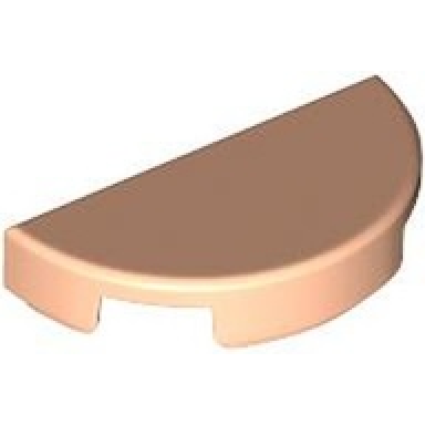 light nougat tile round 1 x 2 half