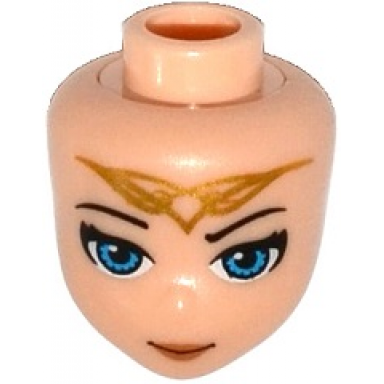 light nougat mini doll head friends with blue eyes and gold elves tribal pattern skyra