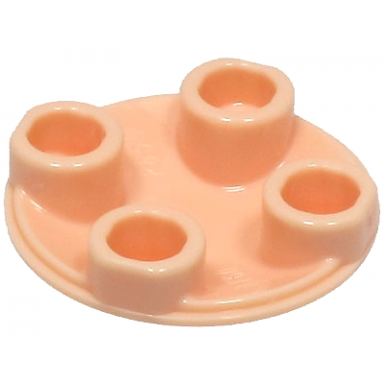 light nougat plate round 2 x 2 with rounded bottom boat stud