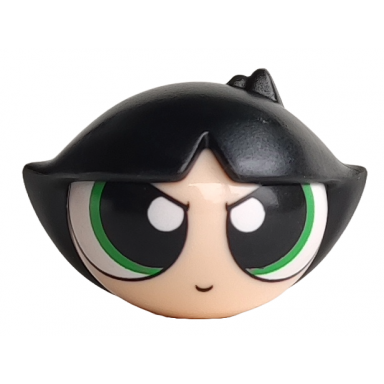 light nougat minifigure head modified buttercup pattern