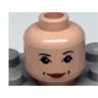 light nougat minifigure head female with hp hermione pattern