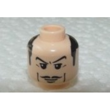 light nougat minifigure head moustache thin laugh lines sideburns white pupils pattern alfred the butler