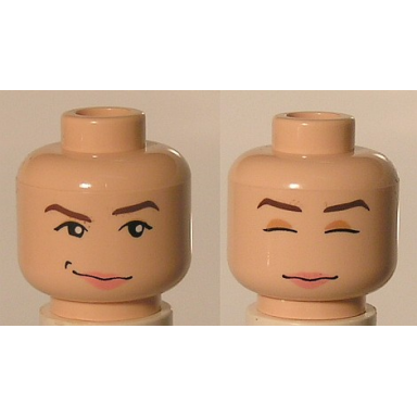 light nougat minifigure head dual sided female with awake asleep pattern hp hermione