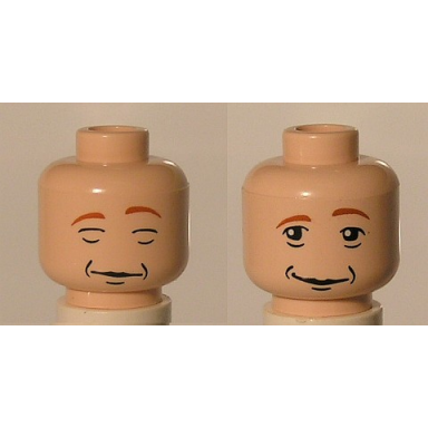light nougat minifigure head dual sided hp ron with awake asleep pattern