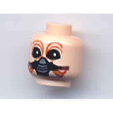 light nougat minifigure head alien with sw ten numb breathing mask pattern