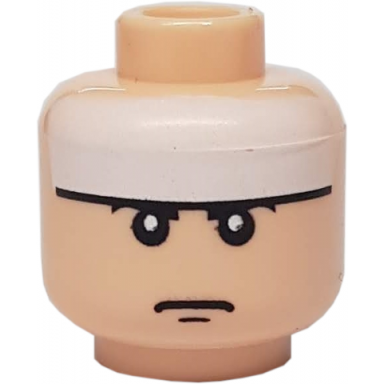 light nougat minifigure head male white headband pattern batman