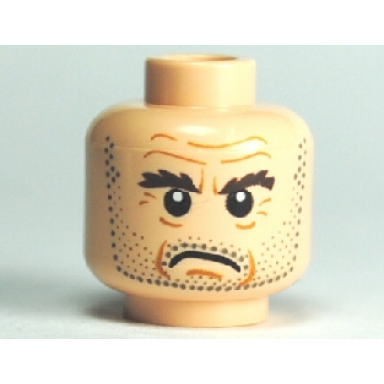 light nougat minifigure head stubble bushy eyebrows forehead lines pattern hp argus filch