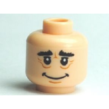 light nougat minifigure head male hp hagrid wrinkles pattern