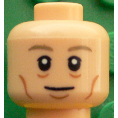 light nougat minifigure head dark tan eyebrows white pupils eye bags chin dimple and cheek lines pattern toni kroos