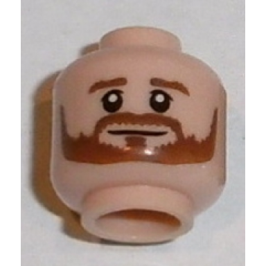 light nougat minifigure head beard brown bushy full brown eyebrows white pupils smile pattern shkodran mustafi