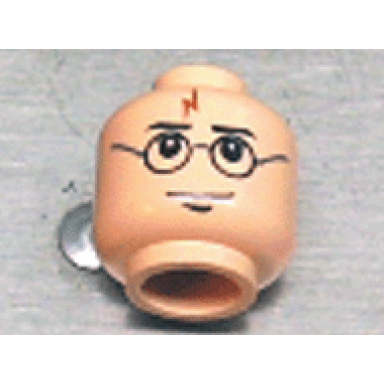 light nougat minifigure head glasses with lightning bolt on forehead eyebrows above glasses pattern hp harry
