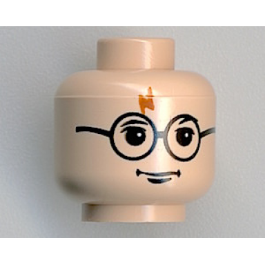 light nougat minifigure head glasses with lightning bolt on forehead pattern hp harry potter