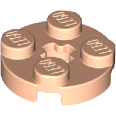 light nougat plate round 2 x 2 with axle hole