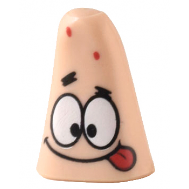 light nougat minifigure head modified patrick with tongue out pattern