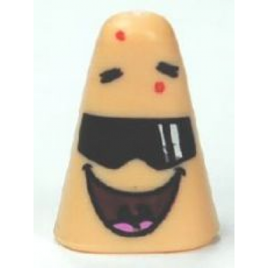 light nougat minifigure head modified patrick with sunglasses pattern