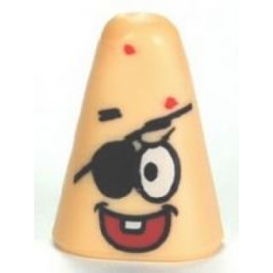 light nougat minifigure head modified patrick with eye patch pattern